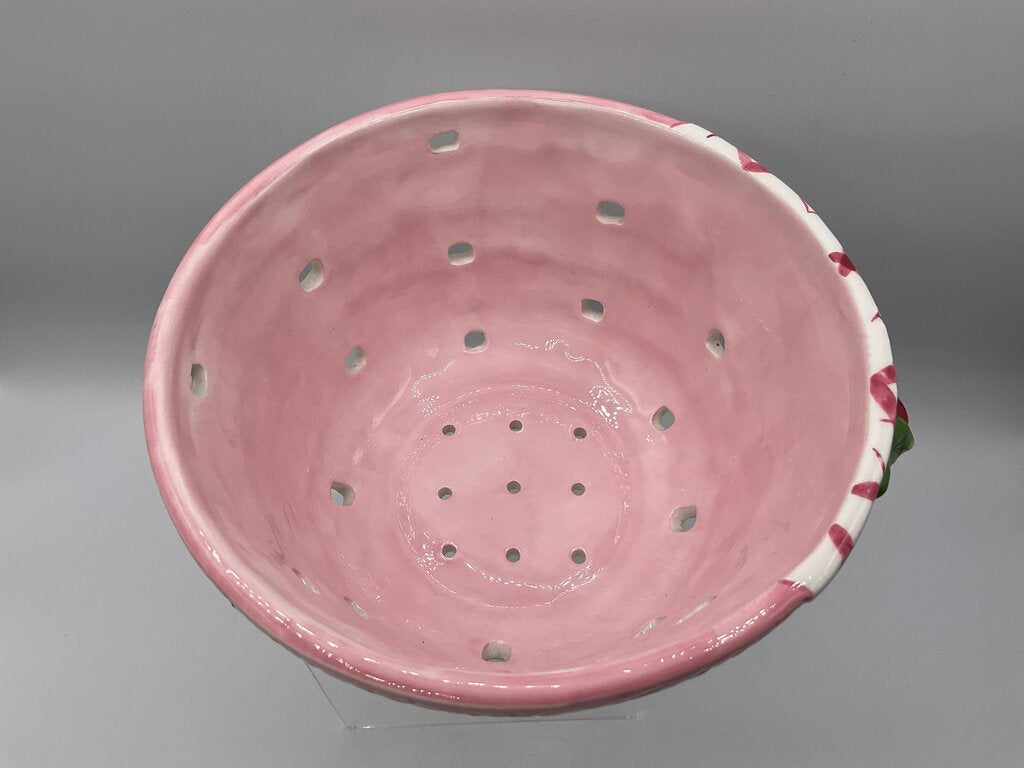 Vintage Bella Casa by Ganz Ceramic Cherry & Hearts Basket Strainer