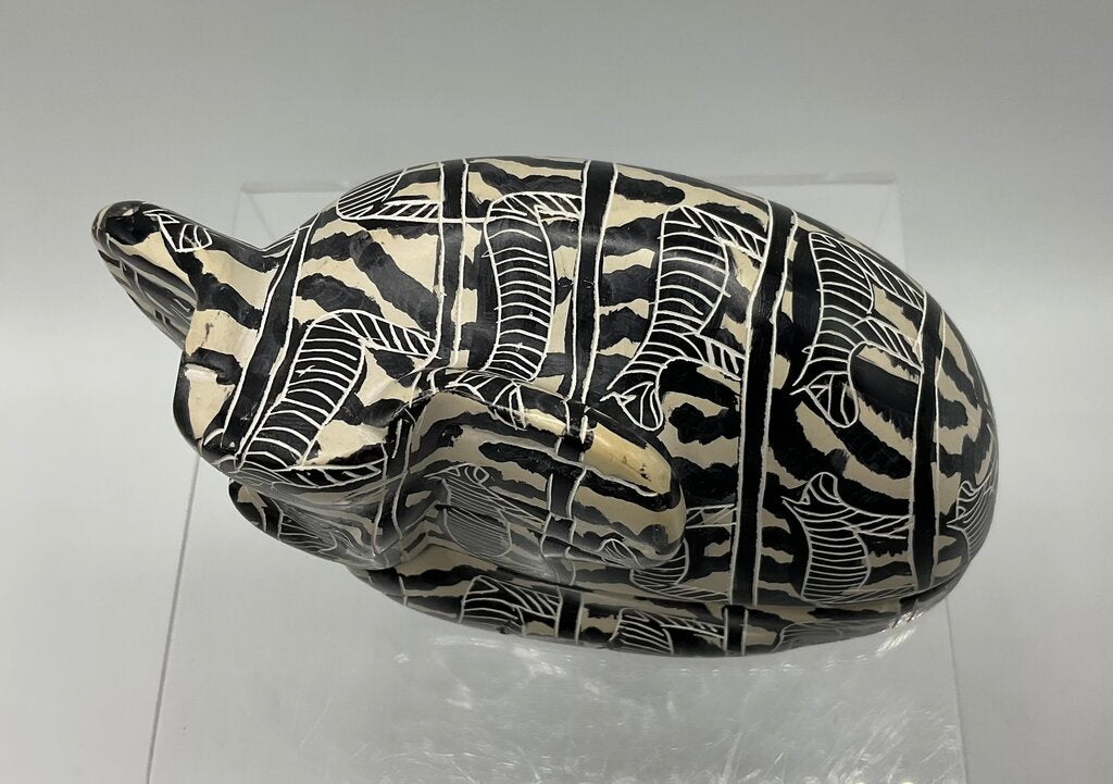 Vintage Genuine Besmo Hand Carved Soapstone Elephant Trinket Box Kenya /s