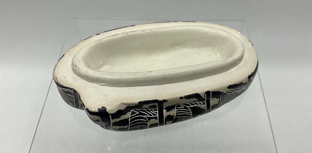 Vintage Genuine Besmo Hand Carved Soapstone Elephant Trinket Box Kenya /s