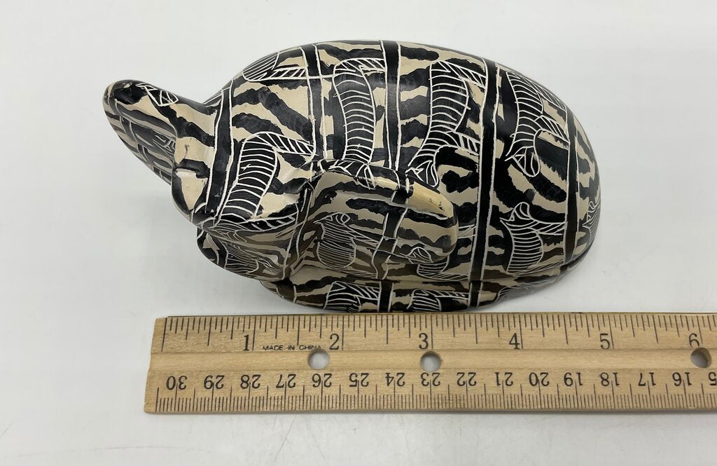 Vintage Genuine Besmo Hand Carved Soapstone Elephant Trinket Box Kenya /s