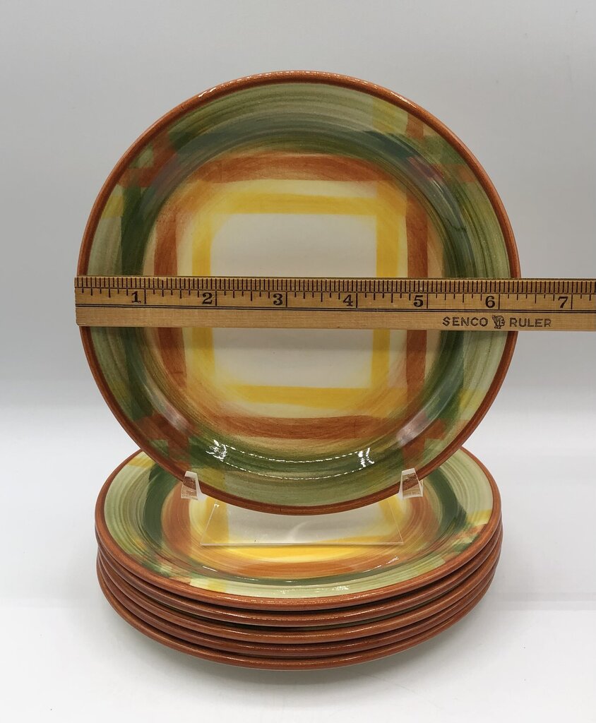 6 Vtg Vernonware Homespun 6” Bread Plates /b