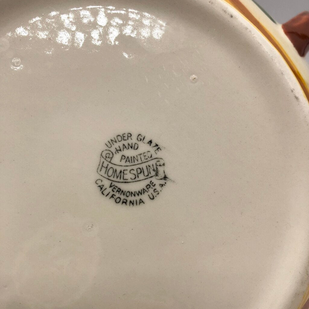 Vernon Kilns Vernonware Homespun Covered Casserole /b