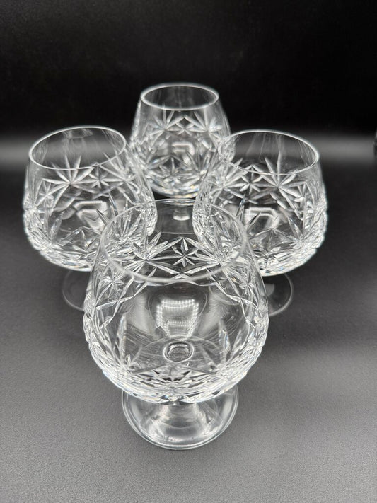 Gorgeous Set of 4 Cut Crystal Brandy Glass/Snifter /roh