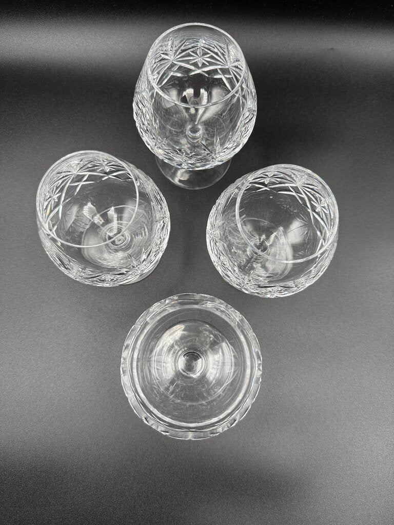 Gorgeous Set of 4 Cut Crystal Brandy Glass/Snifter /roh