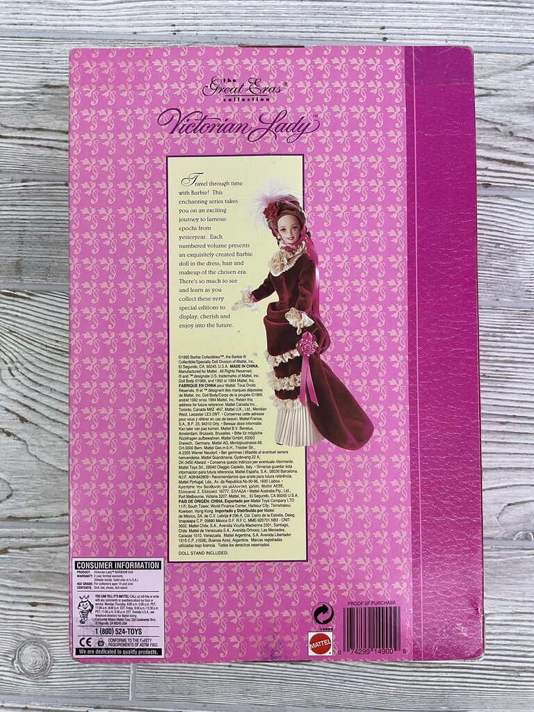Vintage Mattel Great Eras Collection “Victorian Lady” Barbie Doll In Box 1995 /sb