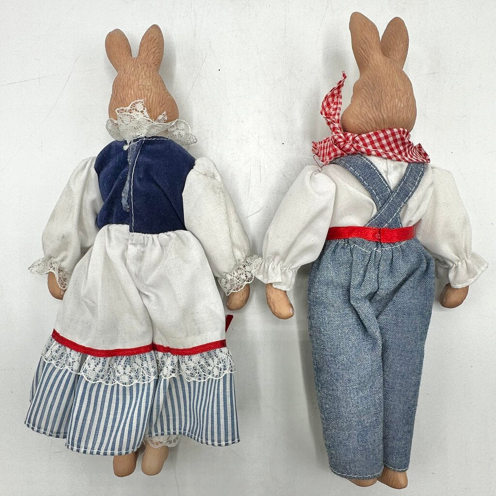 1994 Baxter & Smythe LTD Country Barnyard -BETSY & BILLY BUNNY10” Dolls Porcelain & Cloth /cb