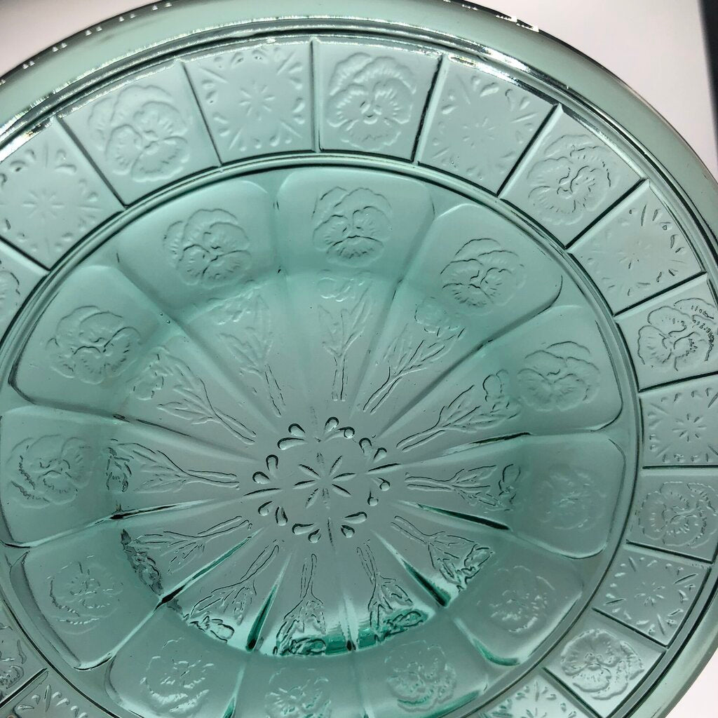 6pc Vtg Child’s Jeanette/ Pretty Polly Doric & Pansy Ultramarine Glass Dishes /b