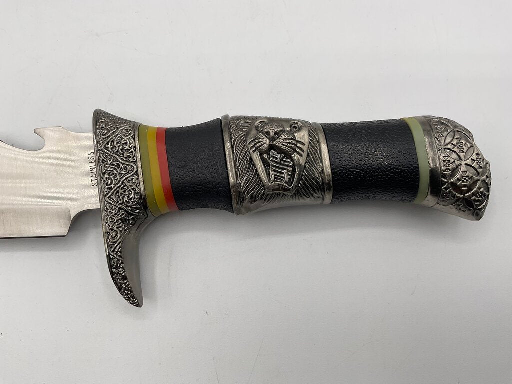 African Pride Custom Designed Bowie Knife 15” Overall w/ Nylon Sheath & Box HK369-150 /s