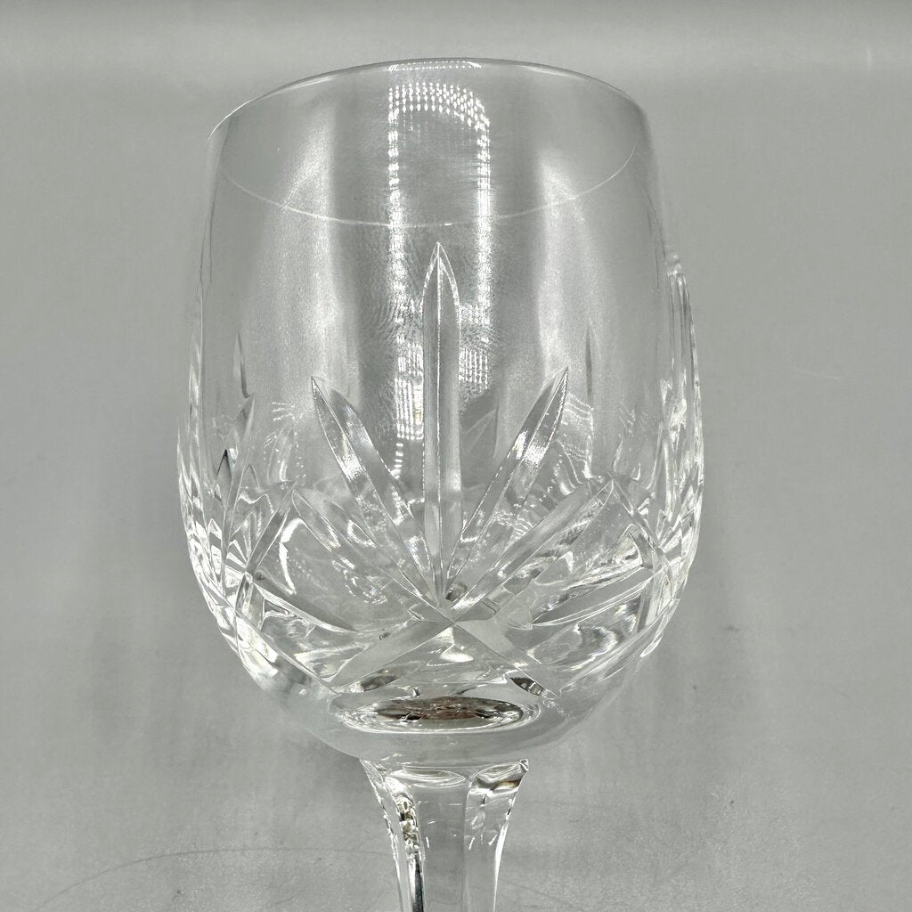 Set of 4 Vintage Bohemia Crystal Crystalex 6 3/4” Fan Cut Crystal Wine Glasses BOC58 /cb