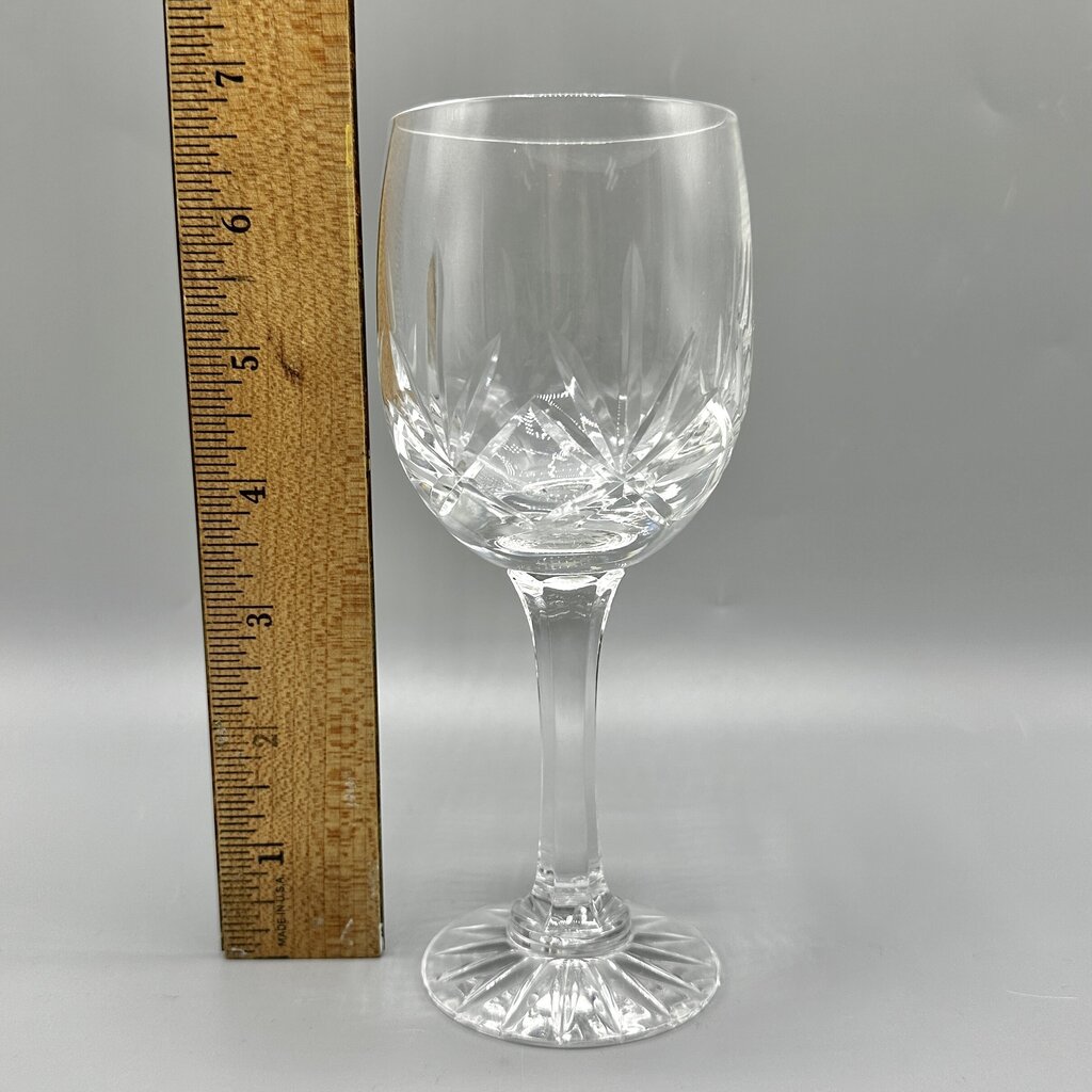 Set of 4 Vintage Bohemia Crystal Crystalex 6 3/4” Fan Cut Crystal Wine Glasses BOC58 /cb