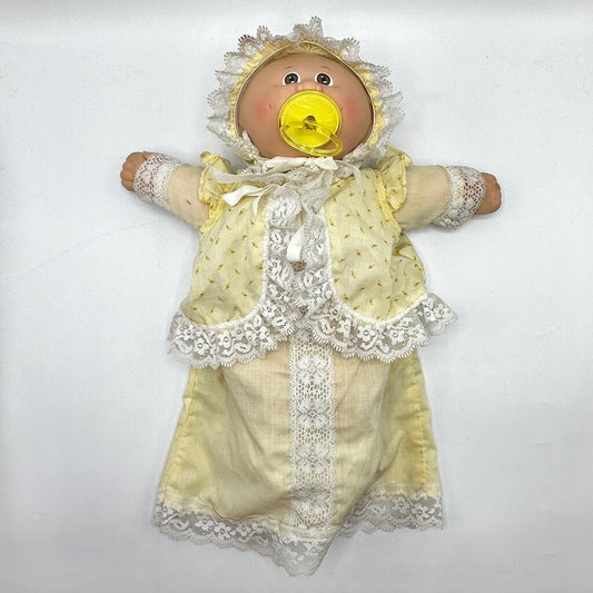 1985 Cabbage Patch Preemie Baby Doll 14” Blond Hair Brown Eyes Original Outfit /cb