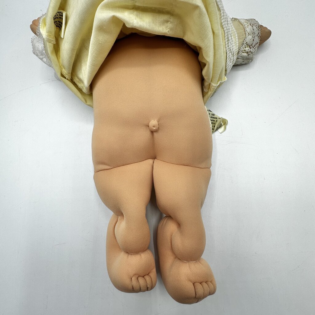 1985 Cabbage Patch Preemie Baby Doll 14” Blond Hair Brown Eyes Original Outfit /cb