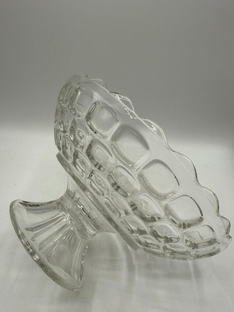 MCM Federal Glass Pedestal Serving Bowl 5.5” tall /rb