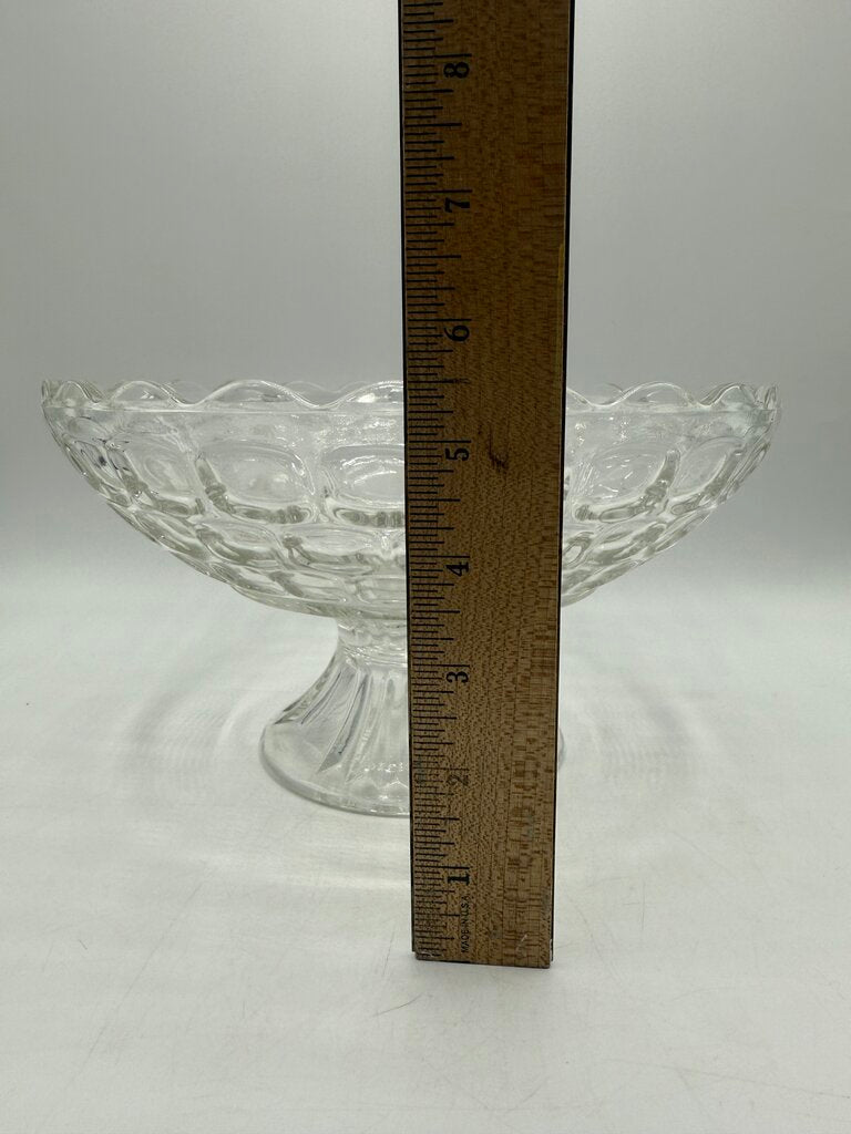 MCM Federal Glass Pedestal Serving Bowl 5.5” tall /rb