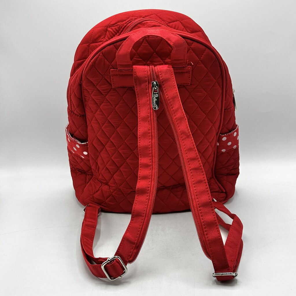 Belvah Quilted Red & White Backpack w/Bow EUC /cb