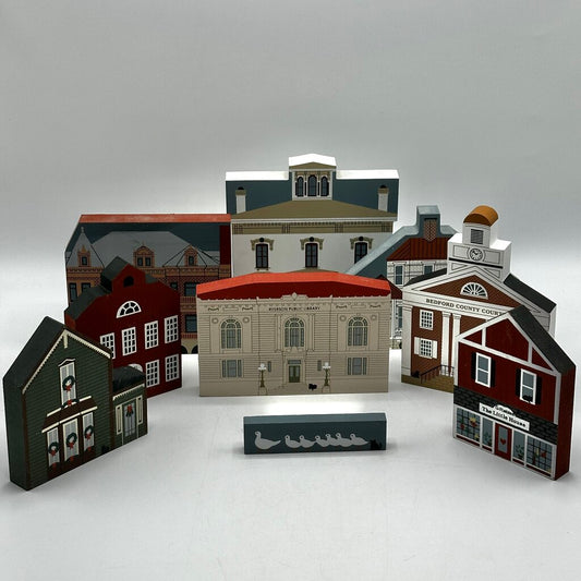 9 Pcs Lot The Cat’s Meow Vintage Shelf Sitter Houses 1980s-90s Michigan Faline Jones /cb