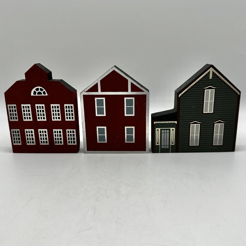 9 Pcs Lot The Cat’s Meow Vintage Shelf Sitter Houses 1980s-90s Michigan Faline Jones /cb