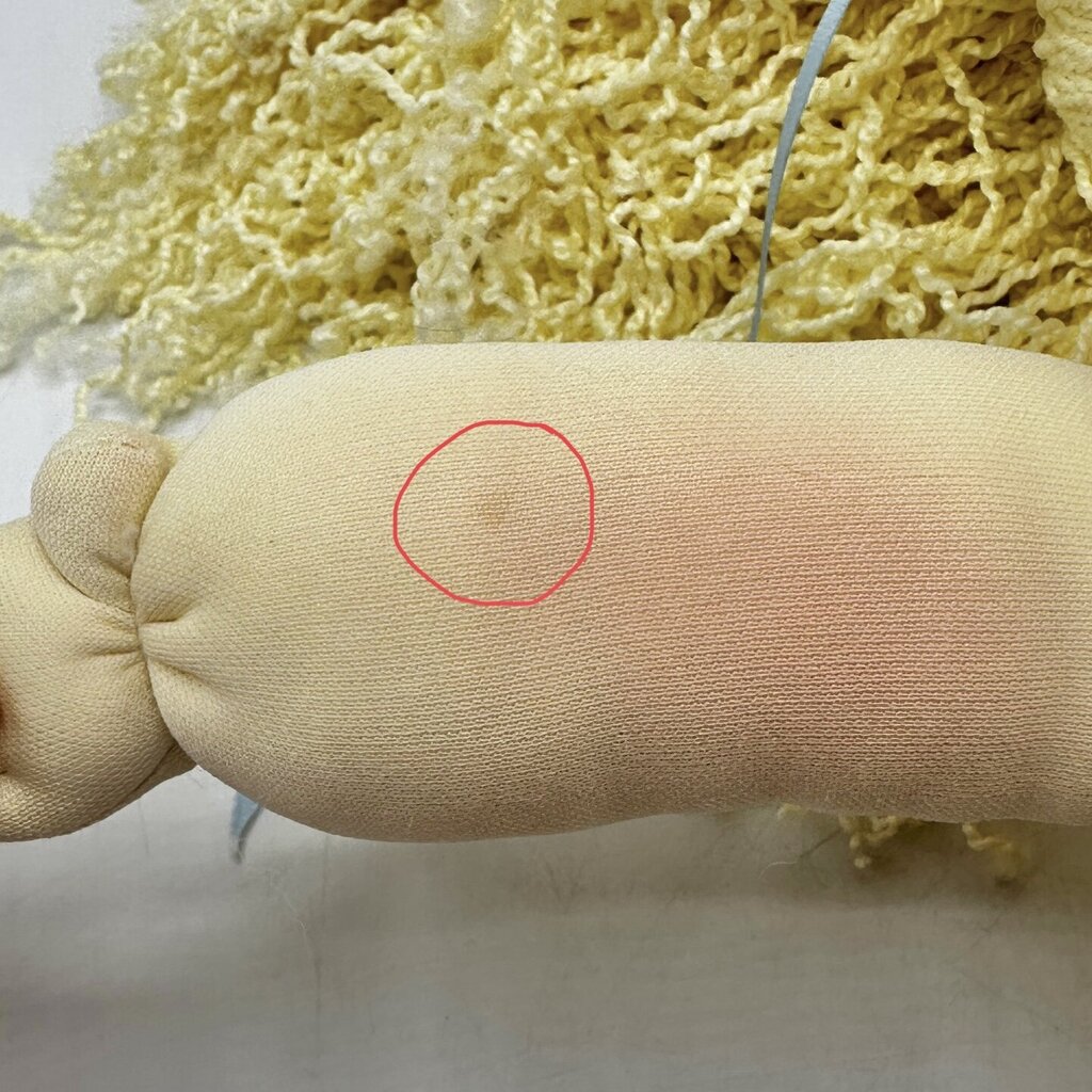 Vintage 1990 Cabbage Patch Soft Sculpture Doll Blue Eyes Blonde Hair No Papers/Clothes /cb