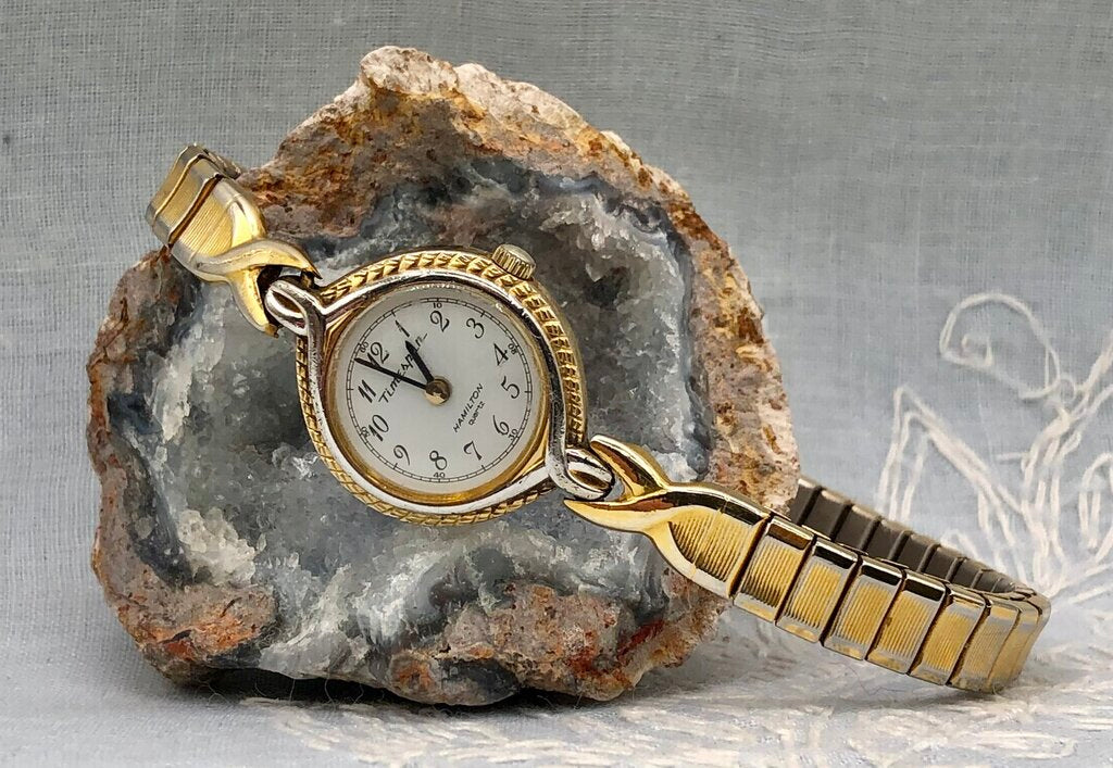 Vintage Ladies Timespan Hamilton 2 Tone Quartz Wristwatch 8116 /b