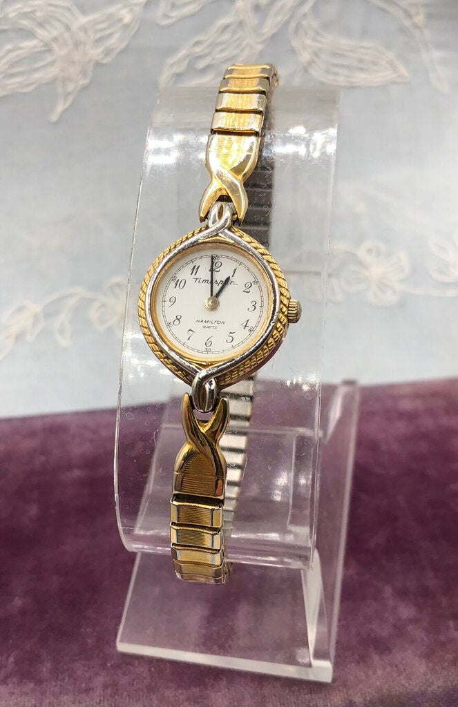 Vintage Ladies Timespan Hamilton 2 Tone Quartz Wristwatch 8116 /b
