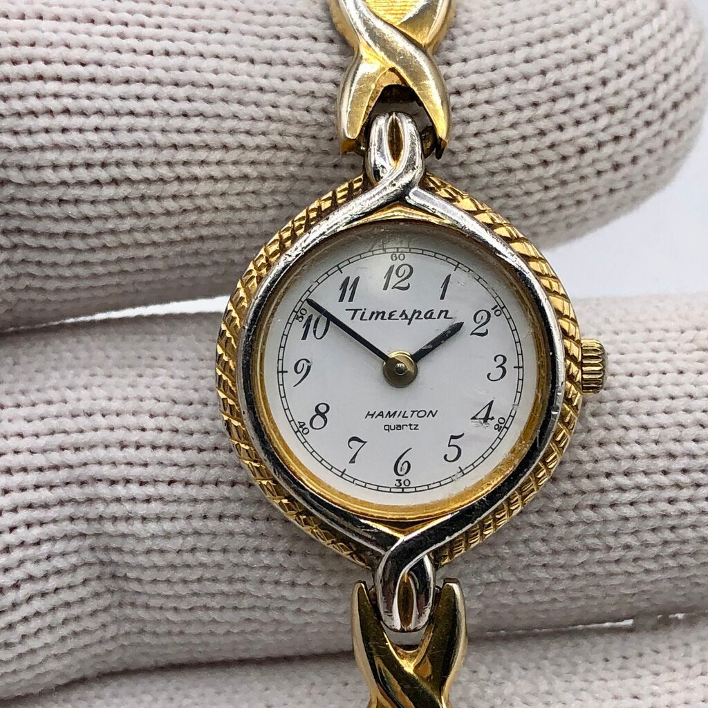 Vintage Ladies Timespan Hamilton 2 Tone Quartz Wristwatch 8116 /b