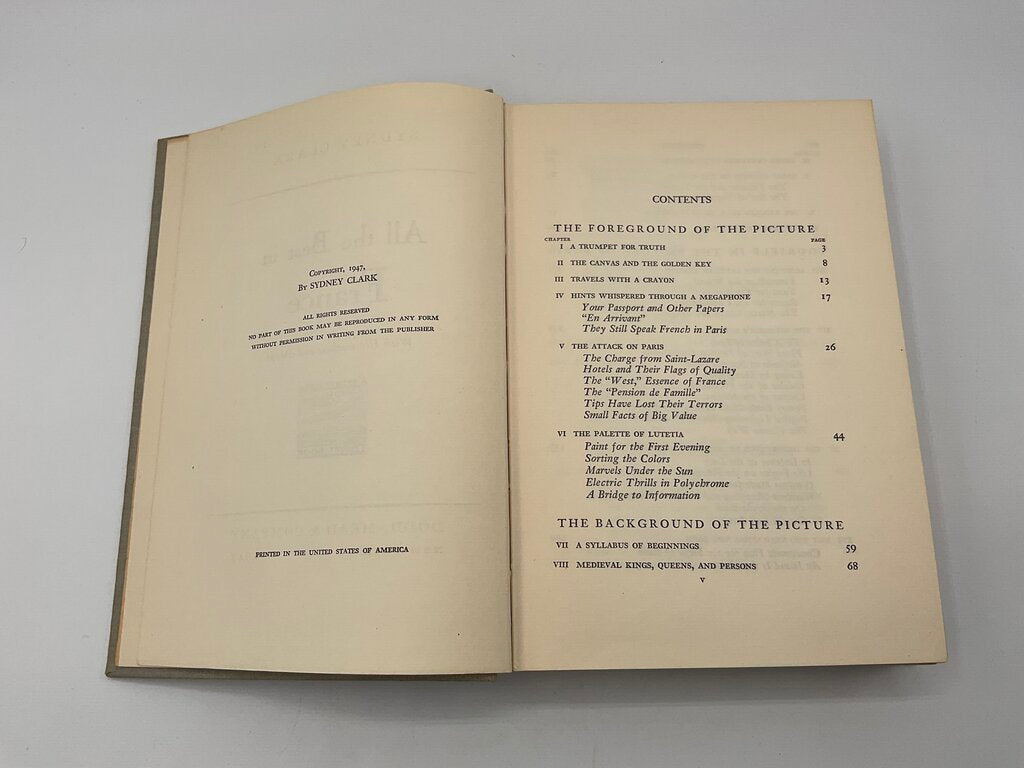 All the Best in France Travel Book by Sydney Clark 1947 Hardcover Book /sb