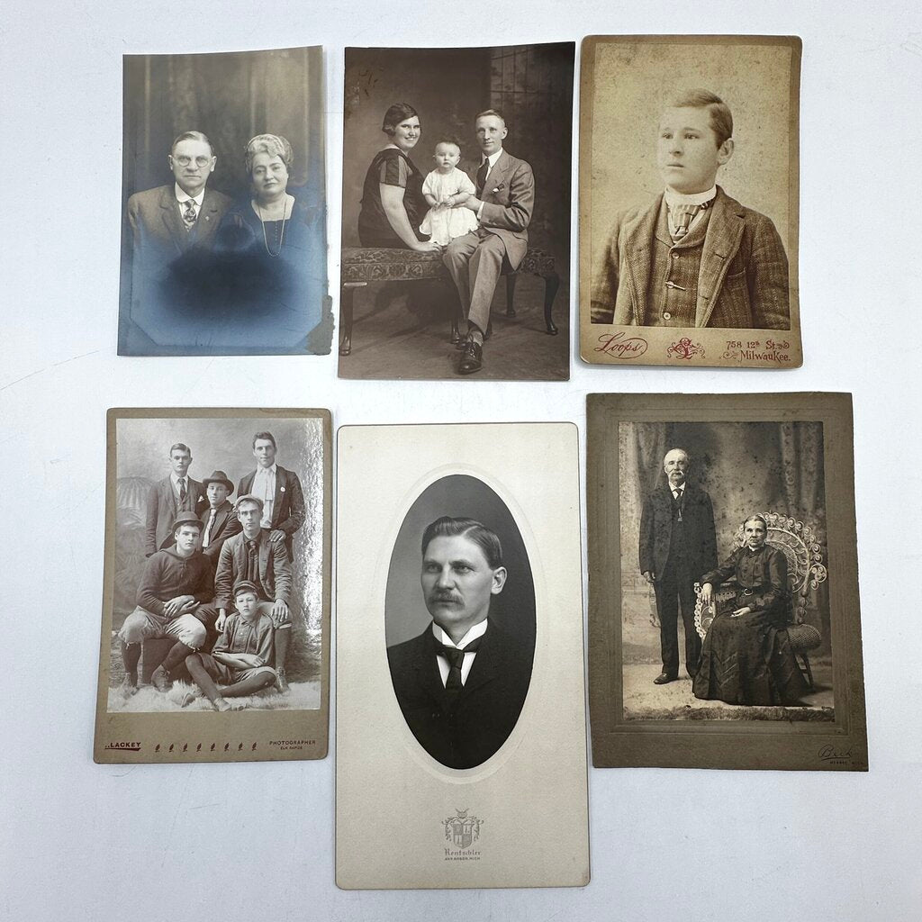 Lot of 36 Antique Photographs Victorian-Era-1920s - Ephemera, Collage, Art, Junk Journal /cb