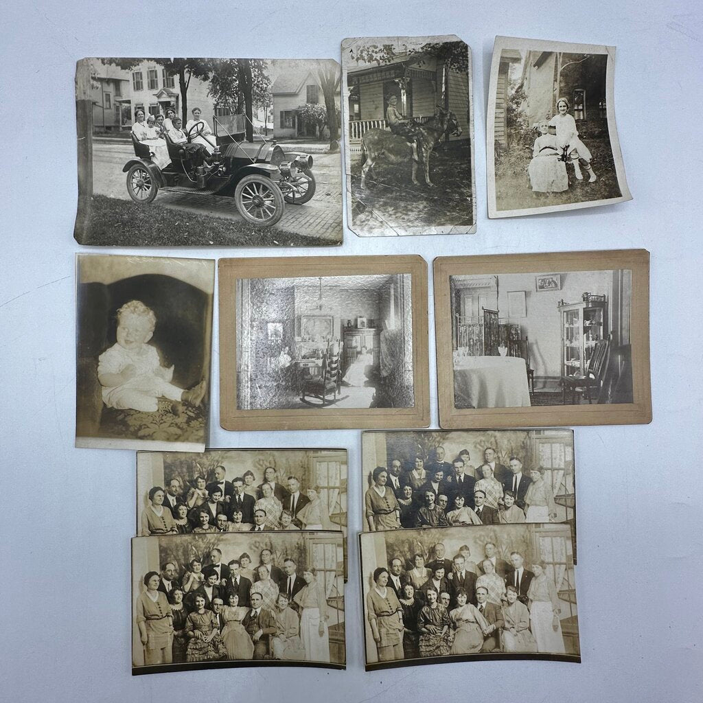 Lot of 36 Antique Photographs Victorian-Era-1920s - Ephemera, Collage, Art, Junk Journal /cb