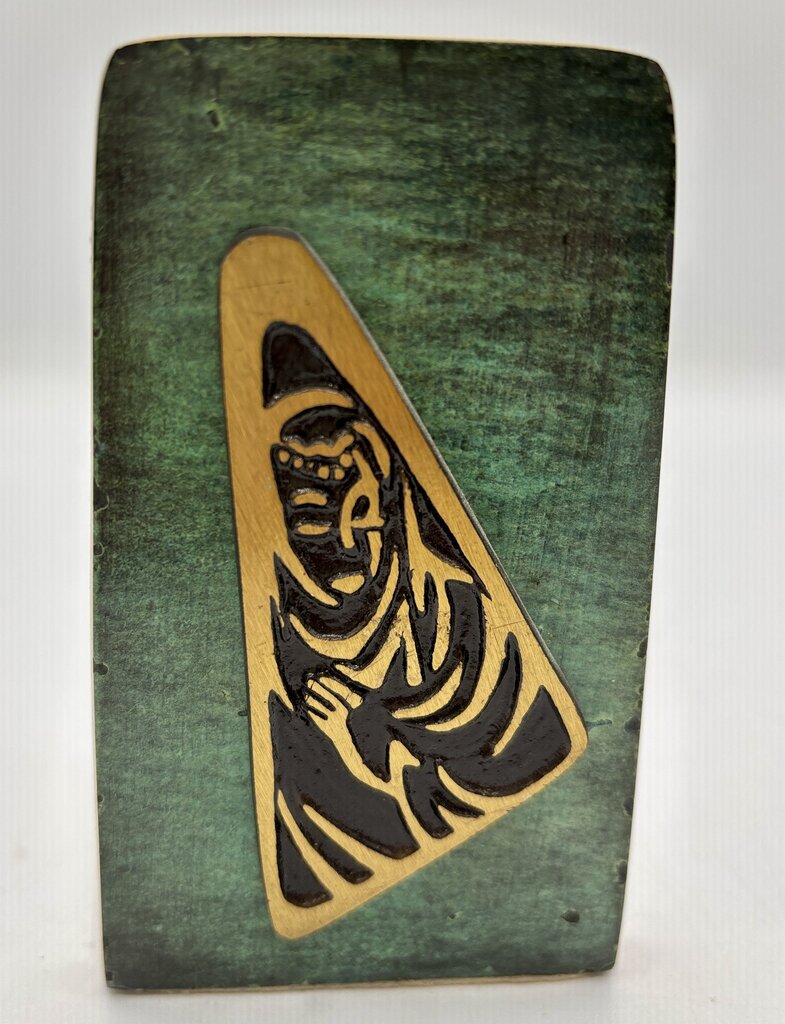 Dayagi Israel Green Burnished Enamel Brass Book Ends /j