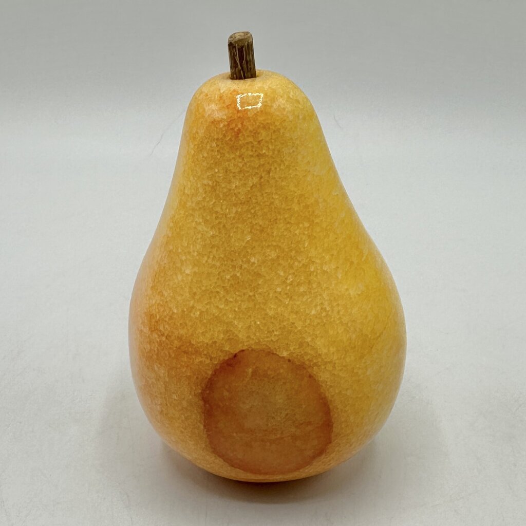 Vintage Italian Alabaster Fruit Set-Pear, Pomegranate, Peach & Banana-Handcrafted Collectibles /cb