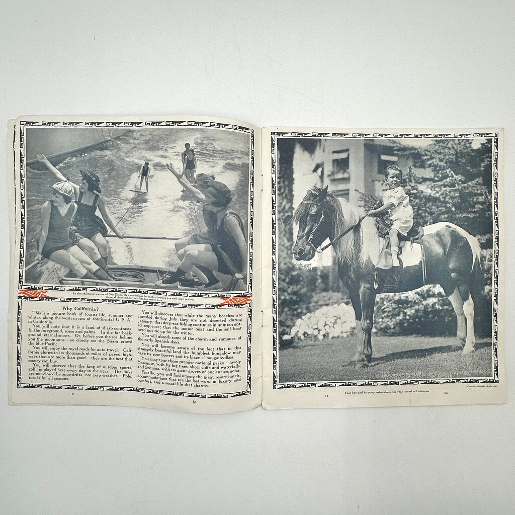 Antique 1920s Santa Fe Railroad-California Picture Book-Illustrated Travel Brochure /cb