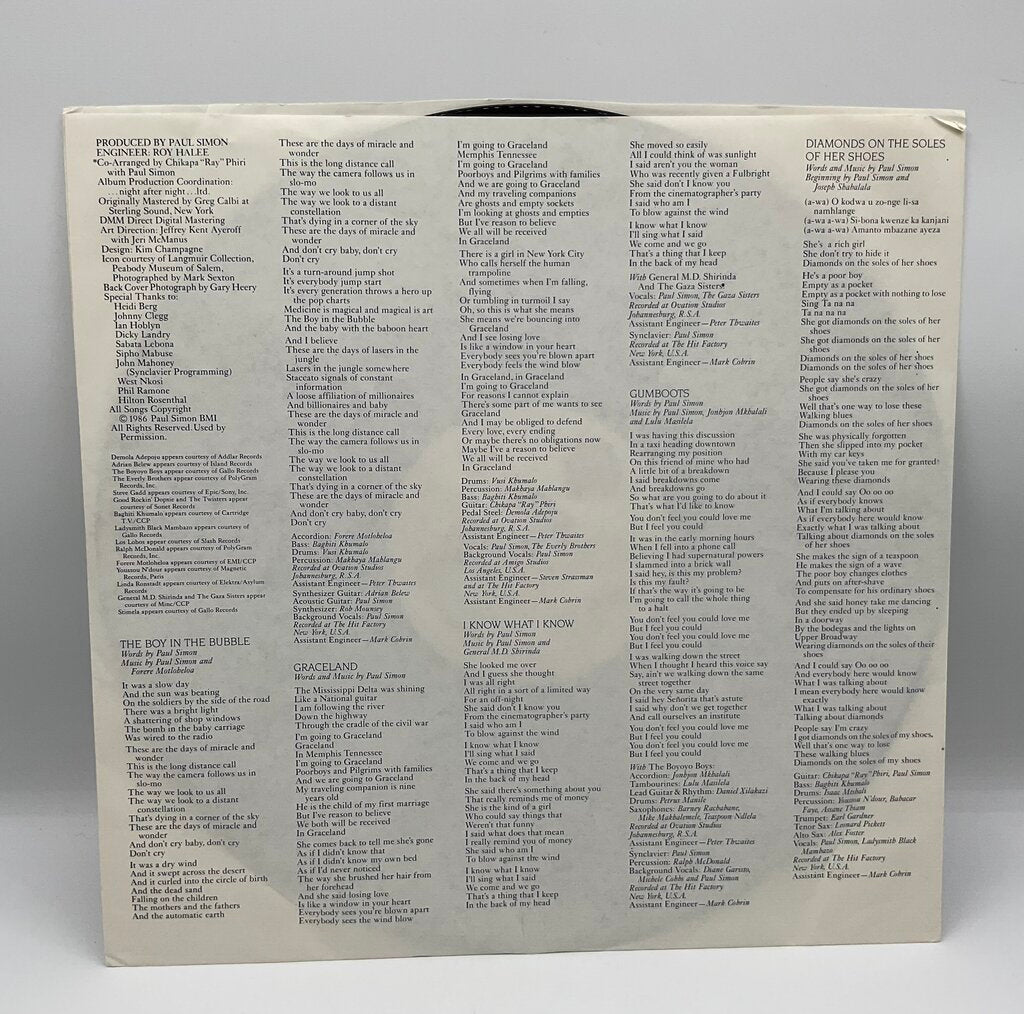 Paul Simon “Graceland” 1986 Vinyl Record /s