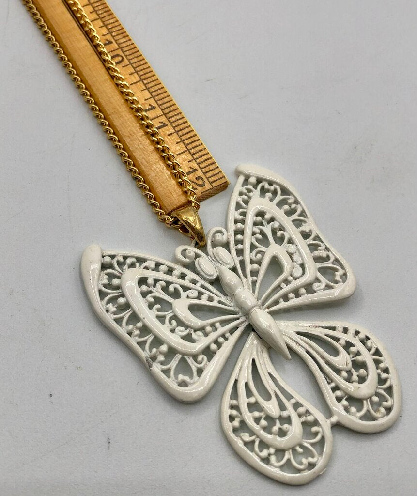 Vintage 1960’s Luca Razza Articulated Butterfly Pendant Necklace /b