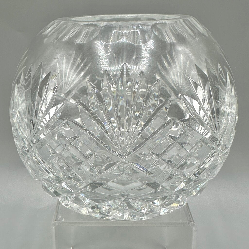 Crystal Clear Industries Cut Crystal Essex 4” Heavy Round Rose Bowl /cb