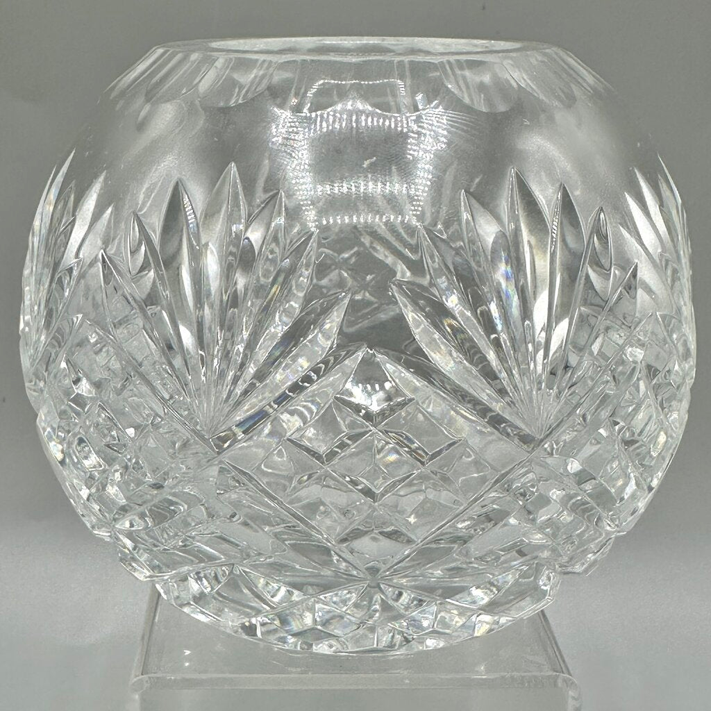 Crystal Clear Industries Cut Crystal Essex 4” Heavy Round Rose Bowl /cb