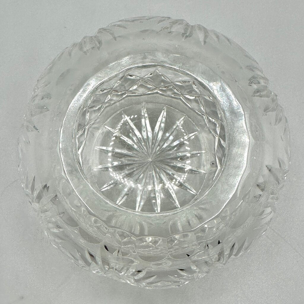Crystal Clear Industries Cut Crystal Essex 4” Heavy Round Rose Bowl /cb
