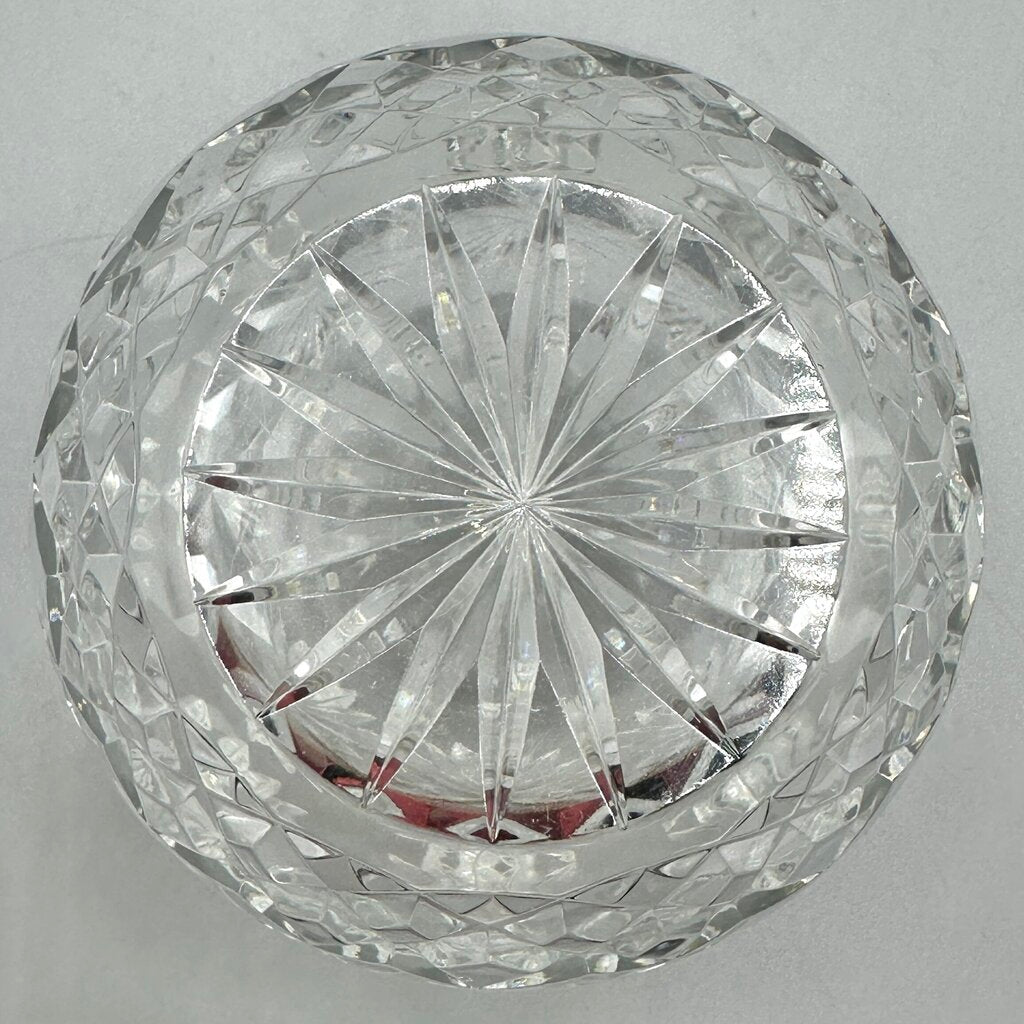 Crystal Clear Industries Cut Crystal Essex 4” Heavy Round Rose Bowl /cb