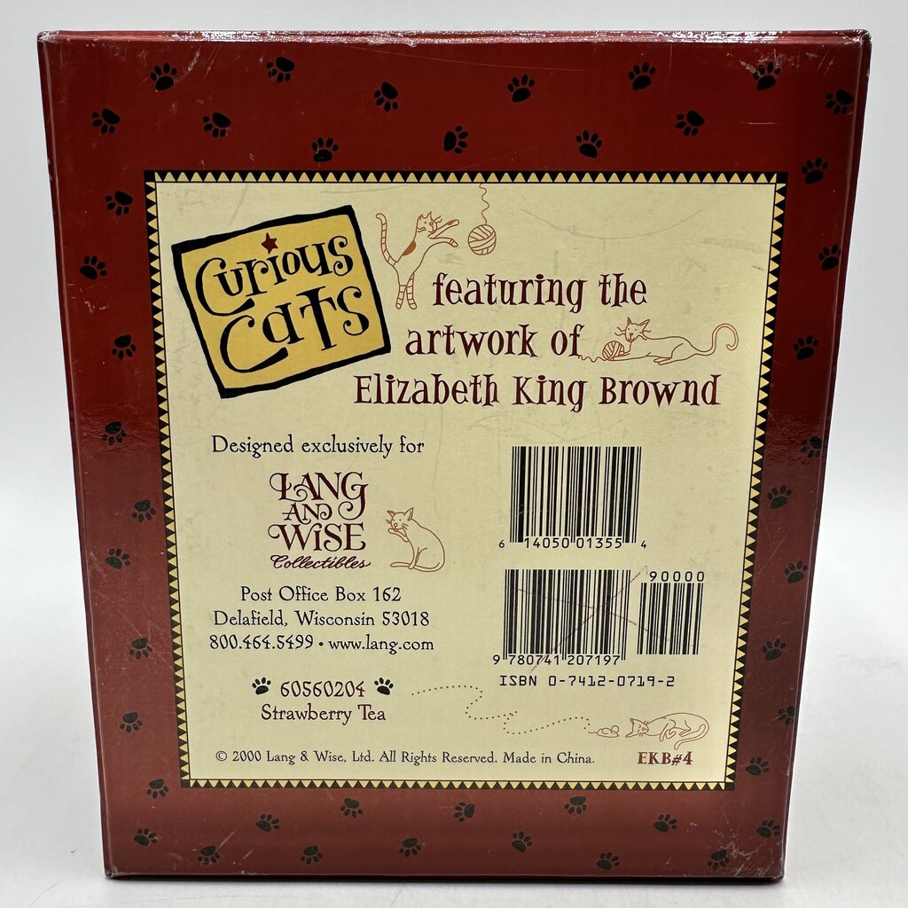 Curious Cats By Lang And Wise “Strawberry Tea” First Edition 2000 w/Box /cb