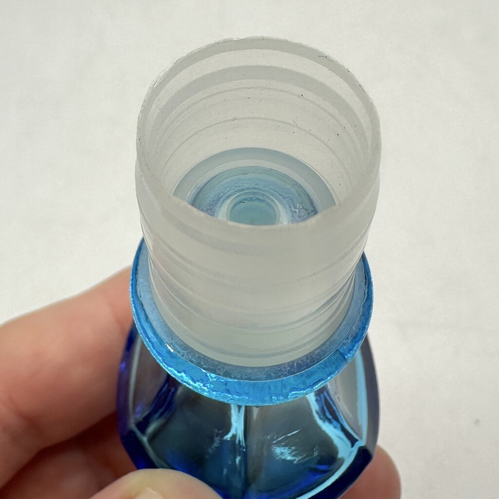 Vintage MCM Blue Glass Decanter Genie Bottle Made In Belgium /cb