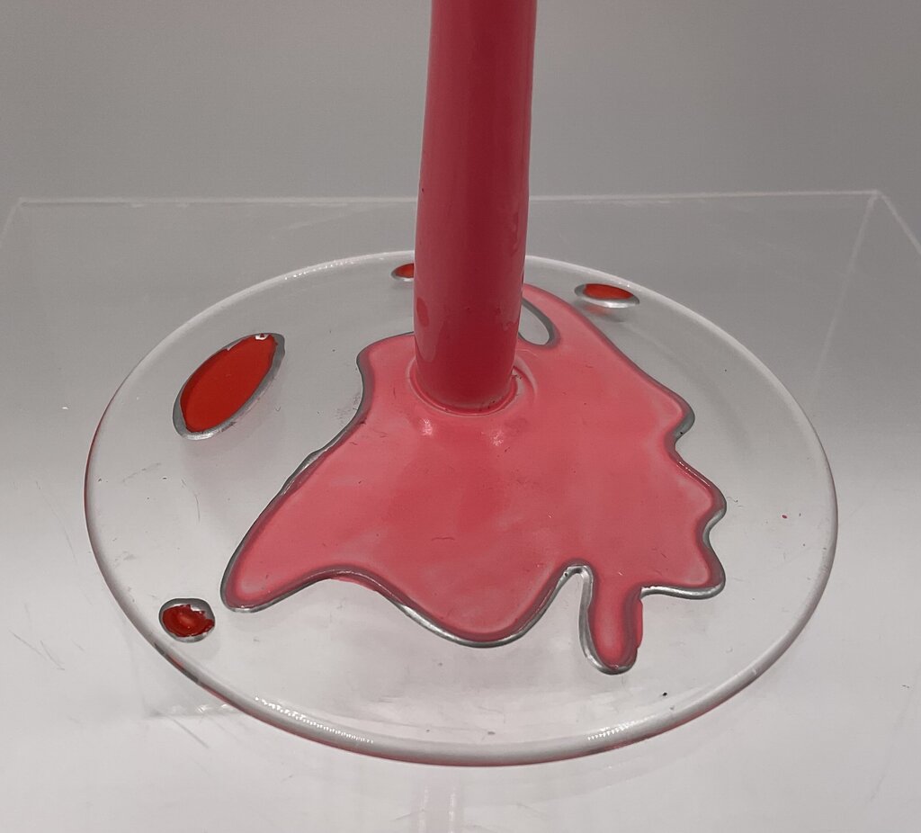 Vintage Pair of Hand Painted Cocktail Martini Glasses