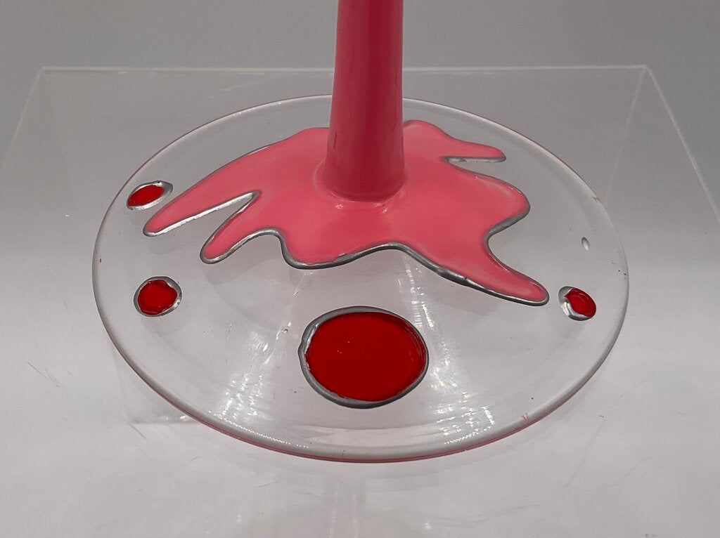 Vintage Pair of Hand Painted Cocktail Martini Glasses