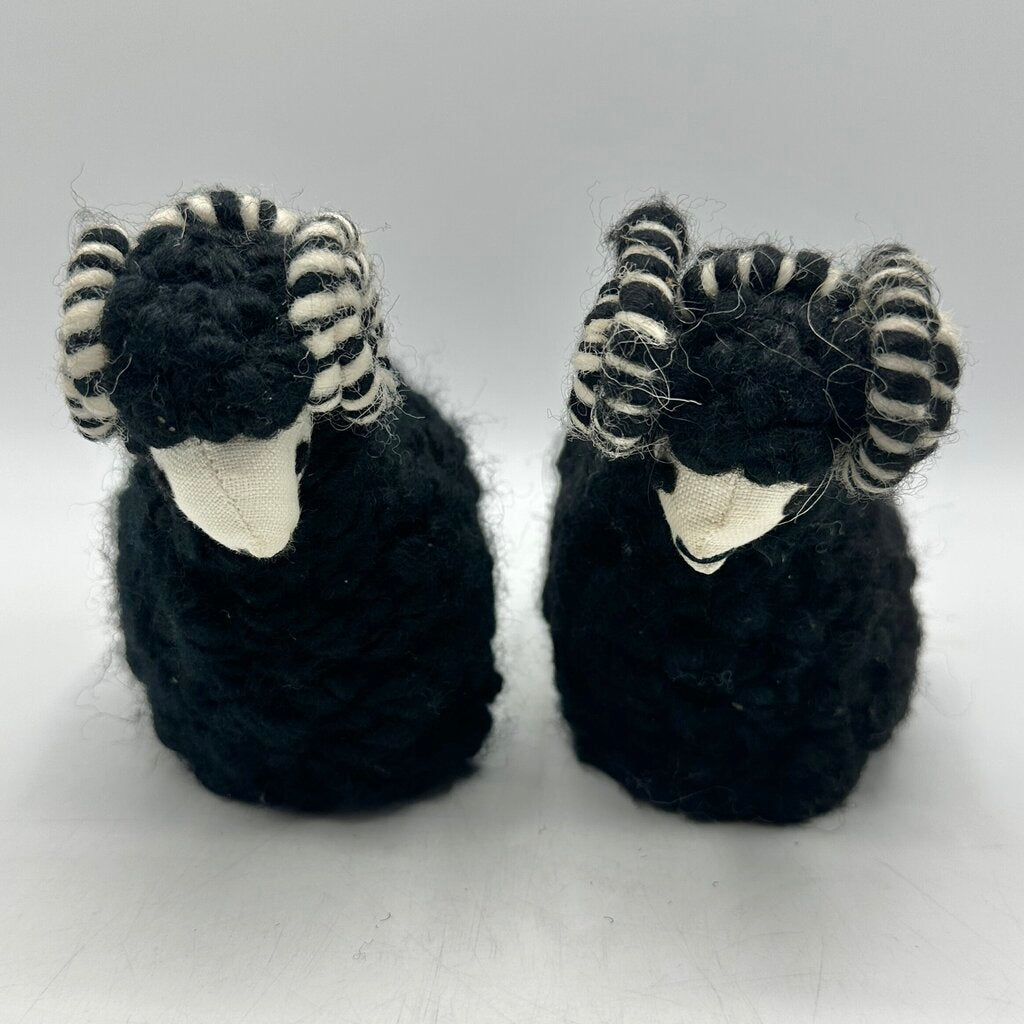 Set of 3 Vintage Makowinaka Polish Folk Art Wool Sheep/Ram Figural Door Stops /cb