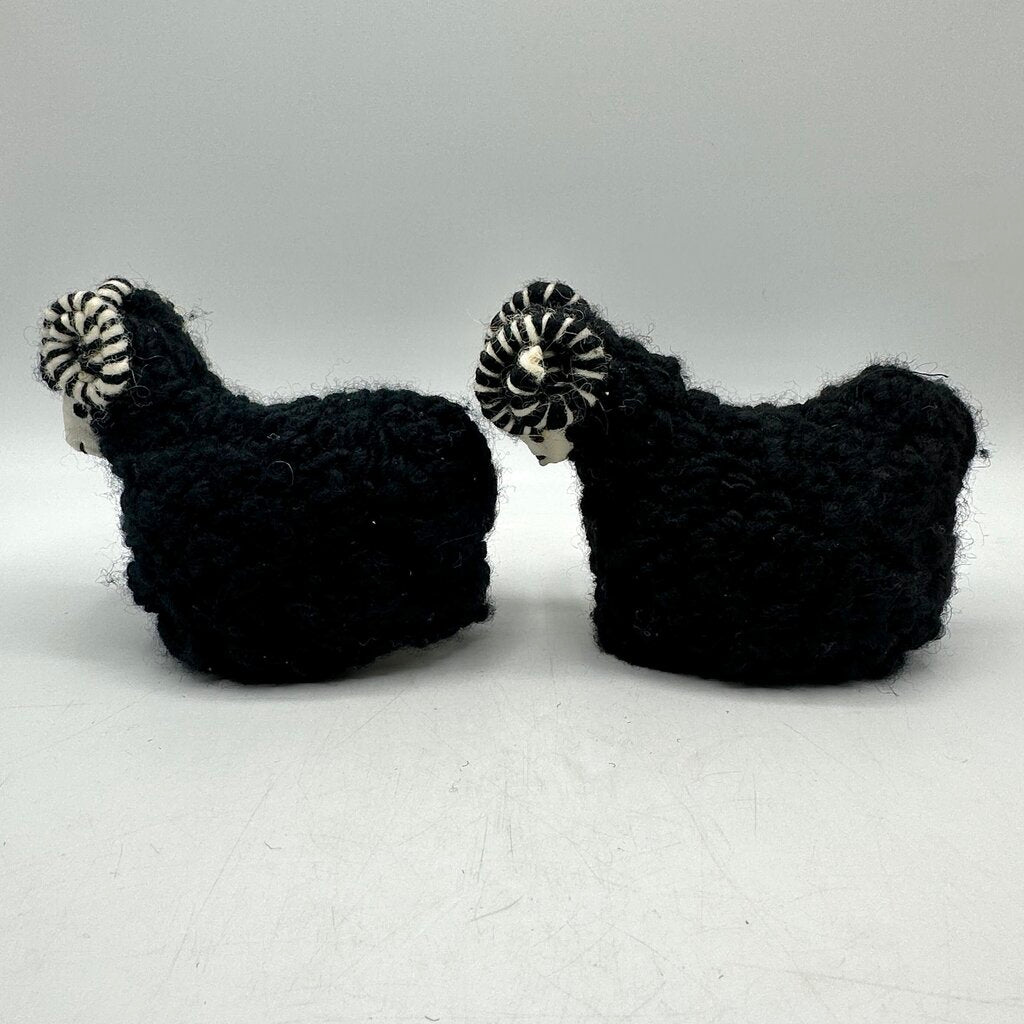 Set of 3 Vintage Makowinaka Polish Folk Art Wool Sheep/Ram Figural Door Stops /cb