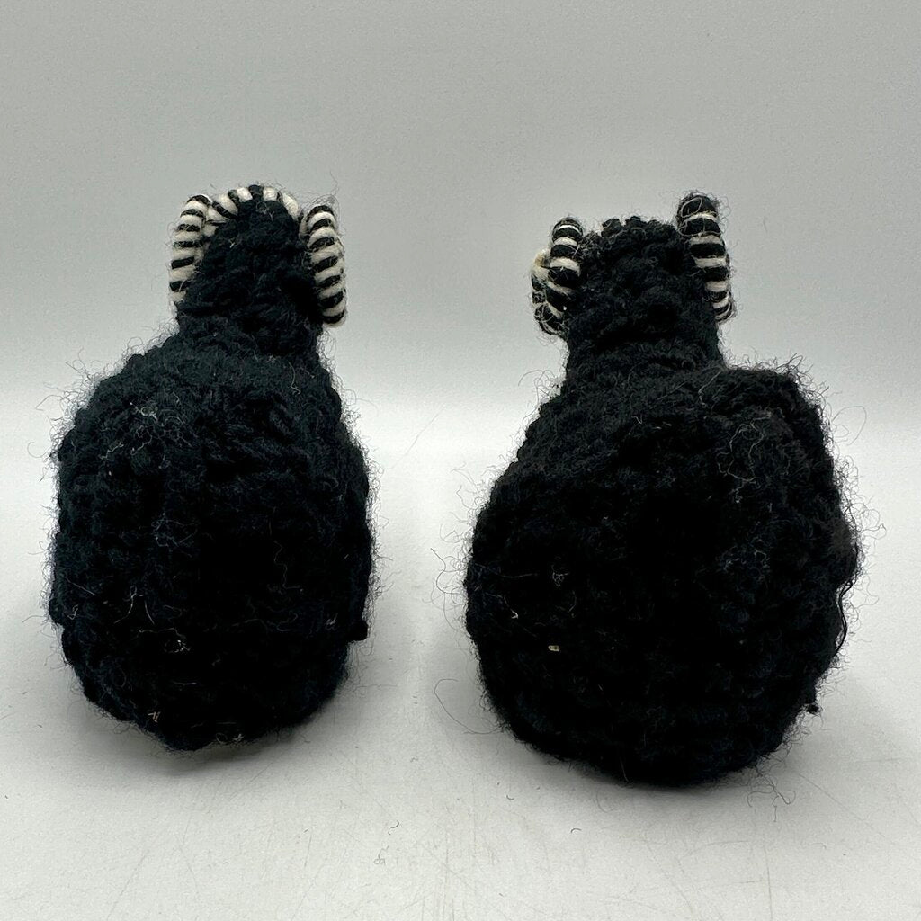 Set of 3 Vintage Makowinaka Polish Folk Art Wool Sheep/Ram Figural Door Stops /cb