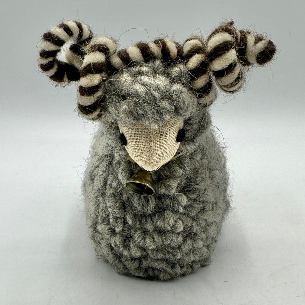 Set of 3 Vintage Makowinaka Polish Folk Art Wool Sheep/Ram Figural Door Stops /cb