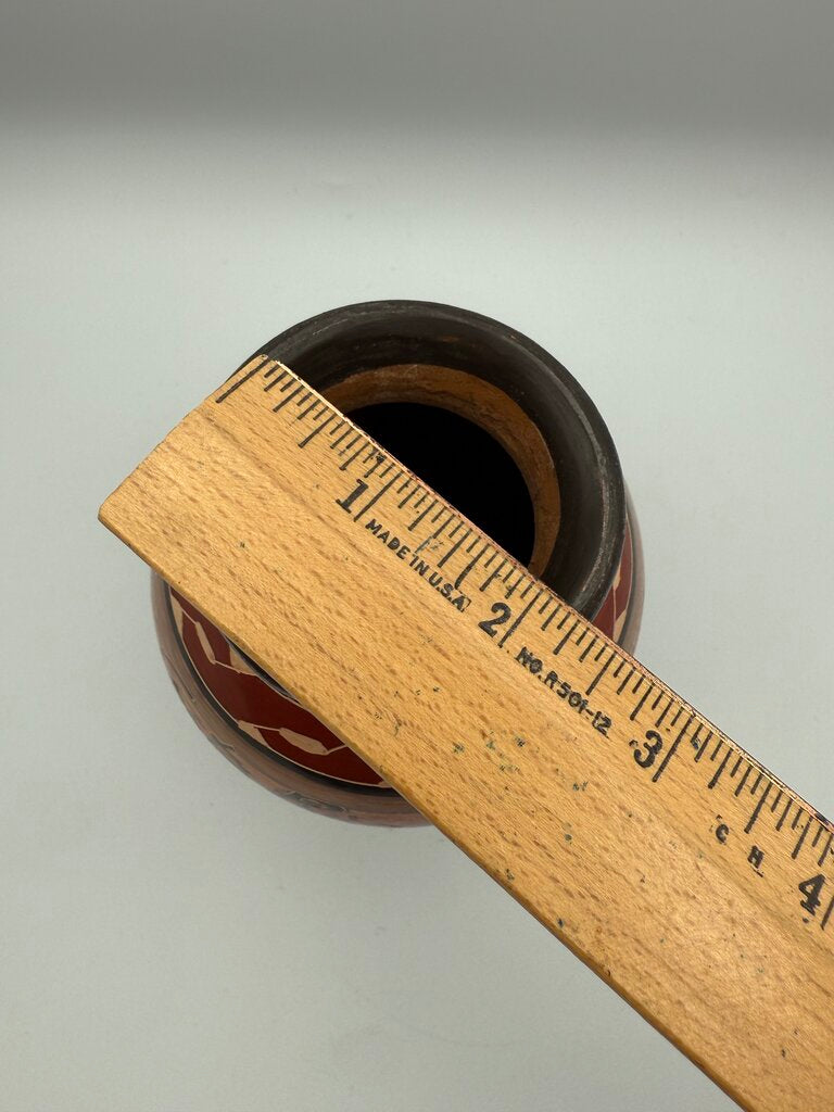 Handmade Folk Art Pottery Vase Costa Rica Signed Bird/Flower /roh