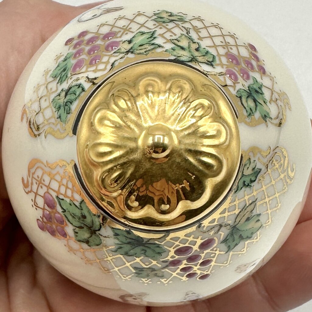 Vintage 1996 Lenox China Treasures Porcelain Goose Easter Egg With Brass Stand /cb