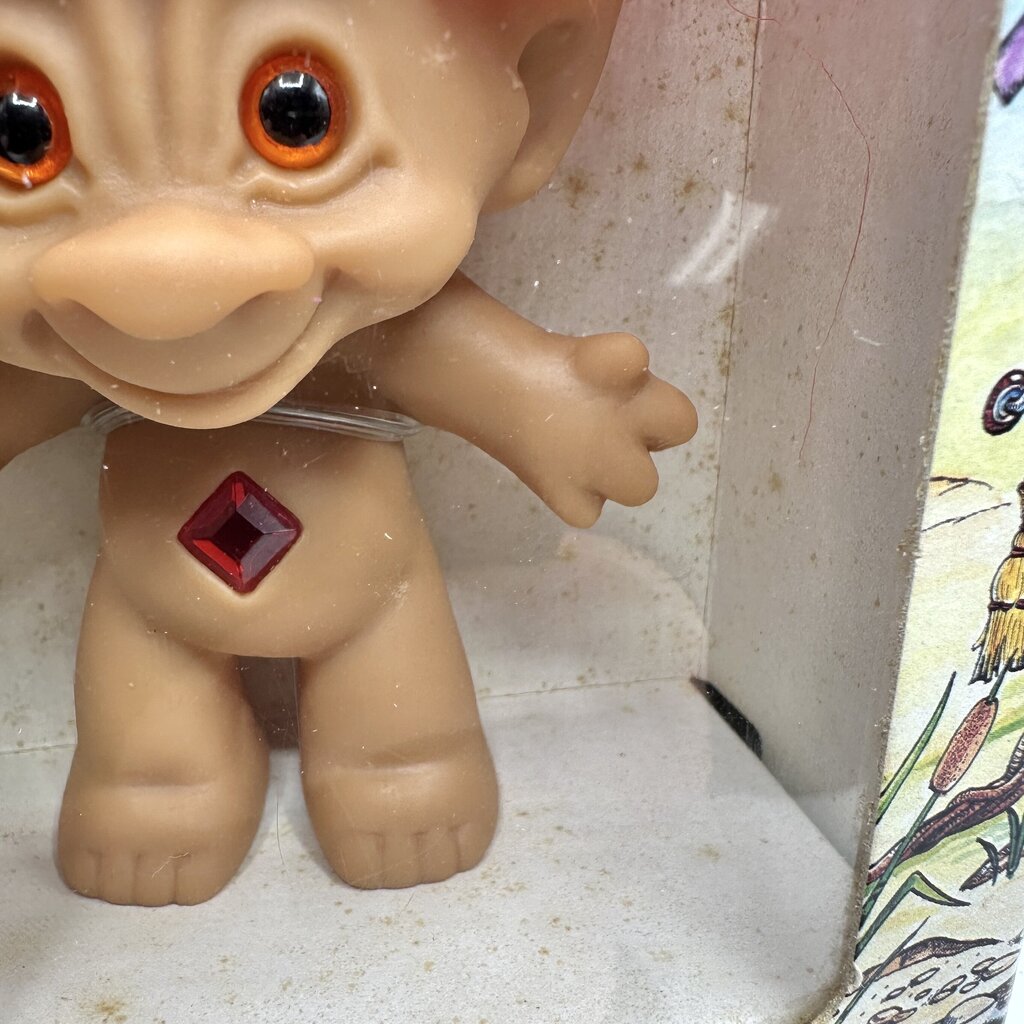 Vintage Ace Novelty Co. Treasure Troll With Wishstone Red Hair New In Box /cb