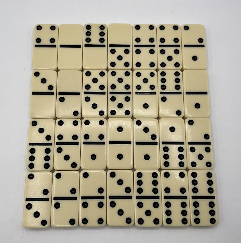 Vintage Promotional Links Industries 28pc Domino Set - Jamaican Flag Back - Printed in Jamaica - Double Six - Case Included /s