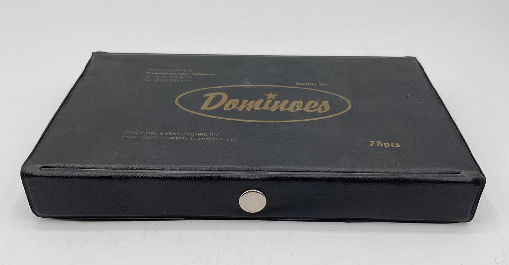 Vintage Promotional Links Industries 28pc Domino Set - Jamaican Flag Back - Printed in Jamaica - Double Six - Case Included /s